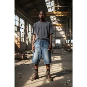 Vintage Y2KPhat Farm Denim Shorts Men 32 Classic Fit Whiskering Urbanwear